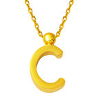 22 Ayar C Harfi Altın Kolye