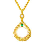 14 Ayar Saç Örgüsü Çeyrek Çerçeveli Kolye