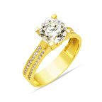 Sarı Altın 14 Ayar Tektaş Yüzük