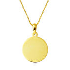 1.5 cm Çaplı 14 Ayar Altın Plaka Kolye