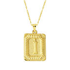 Altın Kare Plakalı İ Harf Kolye 14 Ayar