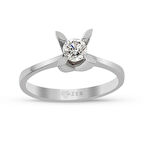 0,12 Karat Badem Tırnak Tektaş Pırlanta Yüzük