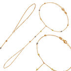 Şahmeran Dorika Altın Bileklik Rose Zincirli 14 Ayar