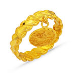 22 Ayar Tuğralı Burma Altın Yüzük