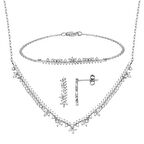 Tasarım 14 Ayar Beyaz Altın Üçlü Set