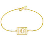 Sarı Altın Kalpli Bileklik