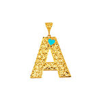 A Harfi 22 Ayar Kalpli Altın Kolye Ucu