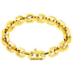 Kare Halkalı 14 Ayar Altın Zincir Bileklik