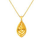 Kalemli Parlak 22 Ayar Zincirli Altın Kolye