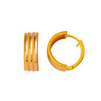 Üç Sıralı Ajda Halka Altın Küpe