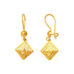 Kare Modern Tasarım Sallanan 22 Ayar Küpe