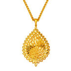 Işıltılı Yaprak Model 14 Ayar Altın Kolye