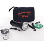 POWERDEX 25W Şarjlı Ledli Profesyonel El Feneri 3200Lm 3,7vX4 Adet Pil