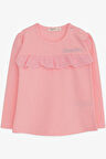 Breeze Kız Çocuk Uzun Kollu Tişört Güpürlü 1-4 Yaş, Pudra