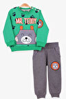 Breeze Erkek Çocuk Eşofman Takımı Ayı Baskılı 1-4 Yaş, Yeşil