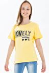Breeze Kız Çocuk Tişört Yazı Baskılı 9-16 Yaş, Sarı