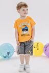 Breeze Erkek Çocuk Şortlu Takım Ayıcık Baskılı 1-4 Yaş, Turuncu