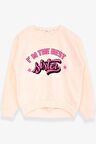 Breeze Kız Çocuk Sweatshirt Yazı Baskılı 9-14 Yaş, Krem
