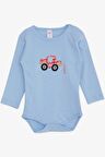 Breeze Erkek Bebek Çıtçıtlı Body Araba Baskılı 9 Ay-3 Yaş, Mavi