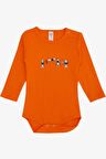 Breeze Erkek Bebek Çıtçıtlı Body Yaramaz Köpekçik Baskılı 9 Ay-3 Yaş, Turuncu