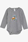 Breeze Erkek Bebek Çıtçıtlı Body Küçük Tamirci 9 Ay-3 Yaş, Koyu Gri Melanj