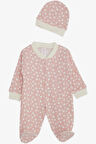 Breeze Kız Bebek Patikli Tulum Puantiye Desenli 0-3 Ay-6 Ay, Pembe