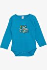 Breeze Erkek Bebek Çıtçıtlı Zıbın Body Pilot Hayvancıklar Baskılı 9 Ay-3 Yaş, Mavi