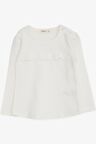 Breeze Kız Çocuk Uzun Kollu Tişört Güpürlü 1-4 Yaş, Ekru