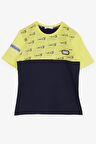 Breeze Erkek Çocuk Tişört Yazı Baskılı Armalı 9-16 Yaş, Sarı