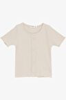 Breeze Kız Çocuk Tişört Crop Düğme Aksesuarlı 8-14 Yaş, Bej