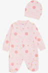 Breeze Kız Bebek Patikli Tulum Puan Desenli 0-3 Ay-6 Ay, Pudra