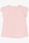 Breeze Kız Bebek Tişört Çiçek Nakışlı 9 Ay-3 Yaş, Pembe
