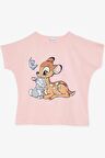 BREEZE Kız Çocuk Crop Tişört Dostluk Temalı 10-16 Yaş, Somon