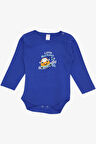 Breeze Erkek Bebek Çıtçıtlı Zıbın Body Küçük Tamirci Baskılı 9 Ay-3 Yaş, Saks Mavisi