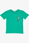BREEZE GİRLS & BOYS Erkek Çocuk Tişört Yazı Baskılı 8-14 Yaş, Yeşil