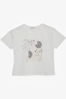 BREEZE Kız Çocuk Tişört Çiçek Baskılı 9-14 Yaş, Ekru