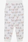 Breeze Erkek Çocuk Eşofman Altı Neşeli Hayvancıklar Desenli 1-4 Yaş, Beyaz