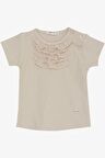 Breeze Kız Bebek Tişört Güpürlü Armalı 9 Ay-3 Yaş, Bej