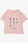 Breeze Kız Çocuk Tişört Crop Slogan Temalı Çiçek Baskılı 9-14 Yaş, Pembe