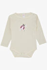 Breeze Kız Bebek Çıtçıtlı Zıbın Body Kalpli Uğur Böceği Baskılı 9 Ay-3 Yaş, Ekru