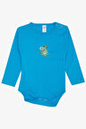 Breeze Erkek Bebek Çıtçıtlı Zıbın Body Mutlu Dinozor Baskılı 9 Ay-3 Yaş, Mavi