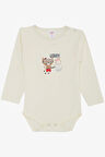 Breeze Erkek Bebek Çıtçıtlı Zıbın Body Ressam Kedicik Baskılı 9 Ay-3 Yaş, Krem