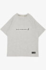 Breeze Erkek Çocuk Tişört Yazı Baskılı Armalı 9-14 Yaş, Açık Gri Melanj