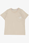 Breeze Erkek Çocuk Tişört Cool Yazı Armalı Cepli 1.5-5 Yaş, Bej