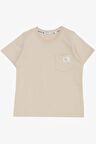 BREEZE Erkek Çocuk Tişört Cool Yazı Armalı Cepli 1.5-5 Yaş, Bej