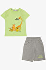 Breeze Erkek Bebek Şortlu Takım Güçlü Arkadaşlar Temalı 9 Ay-3 Yaş, Fıstık Yeşili