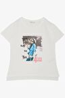 Breeze Kız Çocuk Tişört Havalı Kız Baskılı 8-14 Yaş, Ekru