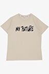 BREEZE Erkek Çocuk Tişört Gelecek Temalı Yazılı Baskılı 8-14 Yaş, Bej