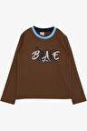 Breeze Erkek Çocuk Uzun Kollu Tişört Yazı Baskılı 5-9 Yaş, Koyu Kahve