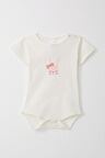 Breeze Kız Bebek Çıtçıtlı Zıbın Body Sevimli Tavşancık Baskılı 9 Ay-3 Yaş, Ekru